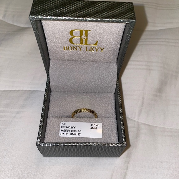 Bony Levy 14k Yellow Gold Detailed Ring Womens Size 7 - Picture 1 of 8